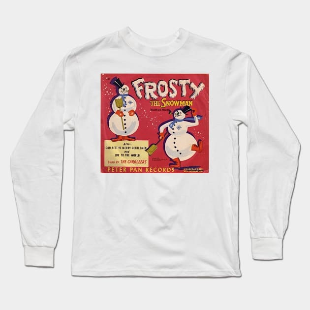 FROSTY SNOWMAN RETRO DESIGN! Long Sleeve T-Shirt by SquishyTees Galore!